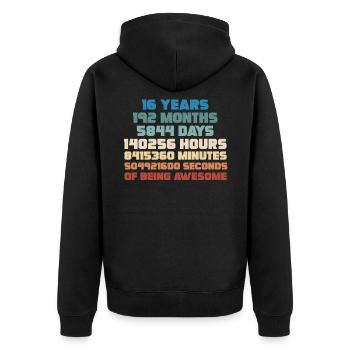 16 ans - Veste à capuche bio Premium Unisexe - noir - Dos - Nico (187cm)