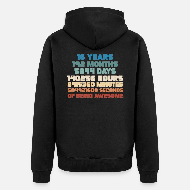 16 ans - Veste à capuche bio Premium Unisexe - noir