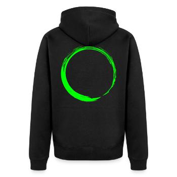 Circle shape circle icon shape new green - Unisex Premium Organic Zip Hoodie - black - Back - Nico (187cm)