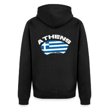 Athènes - Veste à capuche bio Premium Unisexe - noir - Dos - Nico (187cm)