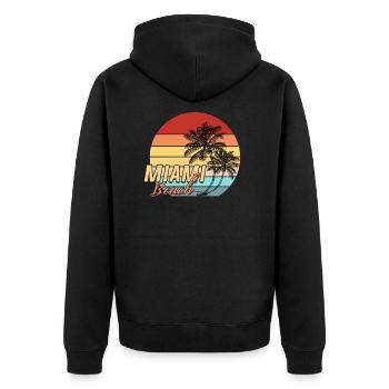 Miami - Unisex Premium Bio Zip Hoodie - Schwarz - Hinten - Nico (187cm)