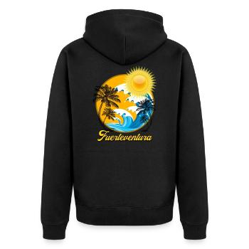 Fuerteventura - Veste à capuche bio Premium Unisexe - noir - Dos - Nico (187cm)