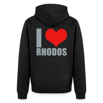 Rhodes - Veste à capuche bio Premium Unisexe - noir - Dos - Nico (187cm)
