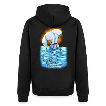 Polarbear World Bear Environnement Nature Protection des animaux Animal - Veste à capuche bio Premium Unisexe - noir - Dos - Nico (187cm)