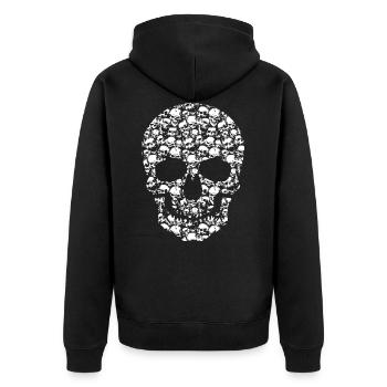 Crânes en crâne - Veste à capuche bio Premium Unisexe - noir - Dos - Nico (187cm)