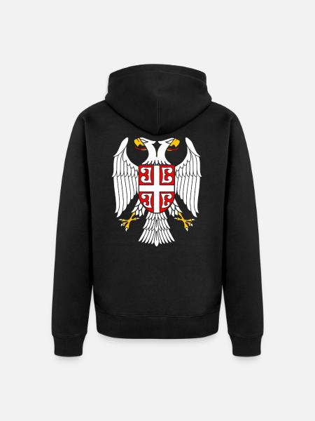 Serbian Eagle - Unisex Premium Organic Zip Hoodie - black