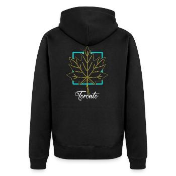 Toronto - Unisex Premium Organic Zip Hoodie - black - Back - Nico (187cm)