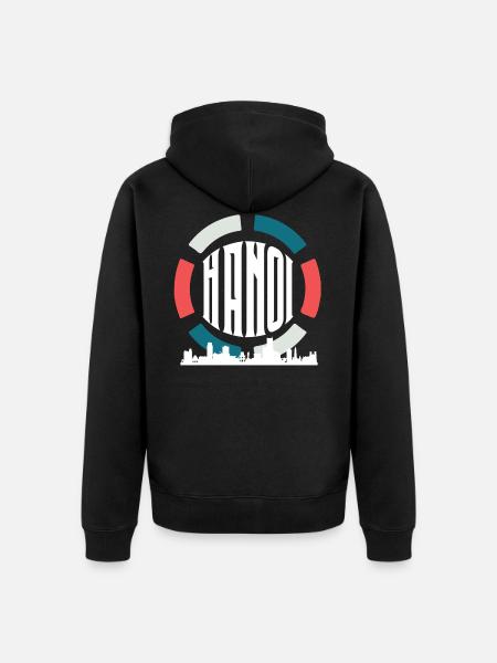 Hanoi - Unisex Premium Bio Zip Hoodie - Schwarz
