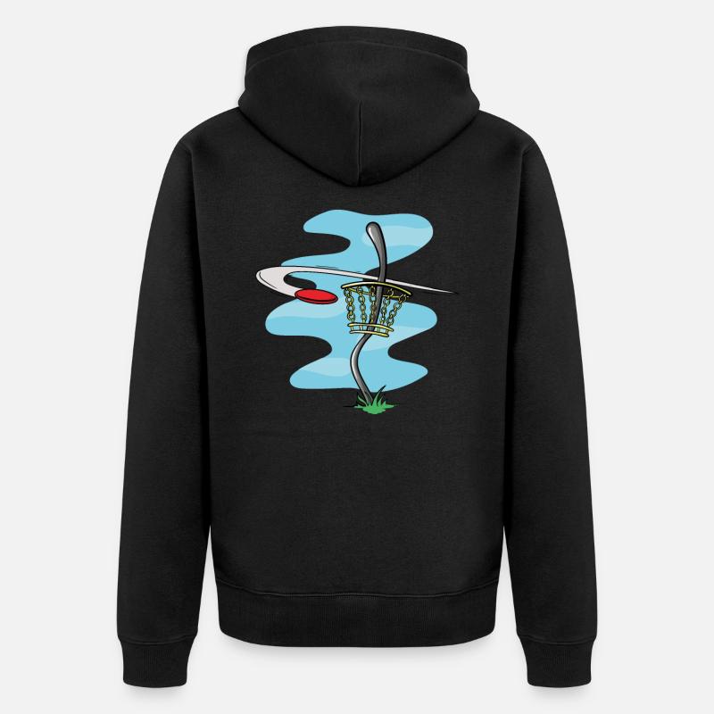 DiscGolf - Unisex Premium Bio Zip Hoodie - Schwarz