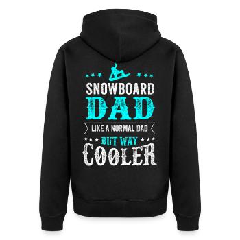 SNOWBOARD DAD Retro Vintage Papa Vater Geschenk - Unisex Premium Bio Zip Hoodie - Schwarz - Hinten - Nico (187cm)