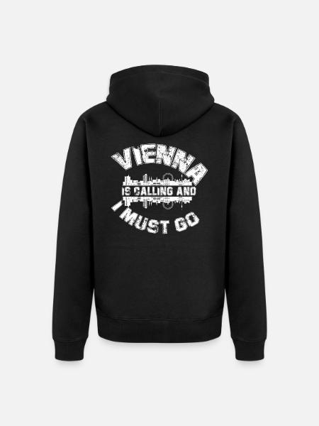 Vienna - Unisex Premium Organic Zip Hoodie - black