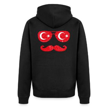 Drôle de t-shirt turc - Veste à capuche bio Premium Unisexe - noir - Dos - Nico (187cm)
