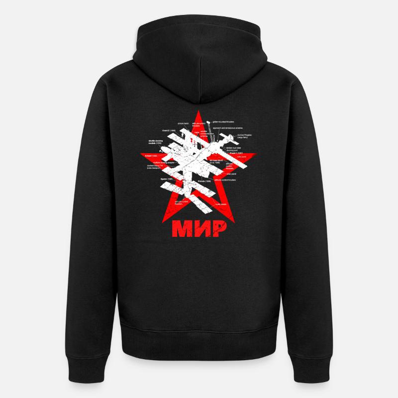 Station spatiale Mir - Veste à capuche bio Premium Unisexe - noir