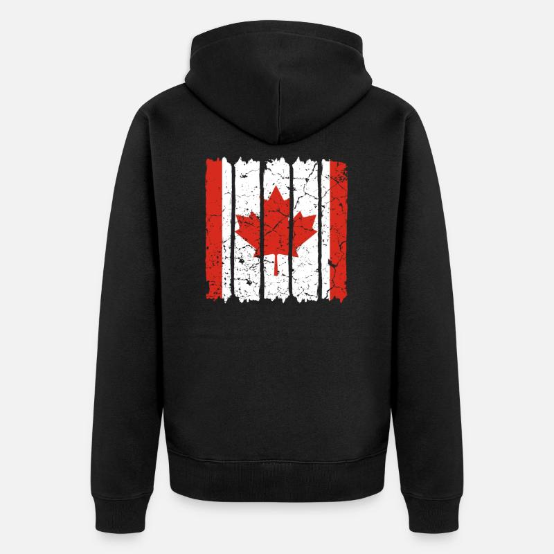 Drapeau du Canada - Veste à capuche bio Premium Unisexe - noir