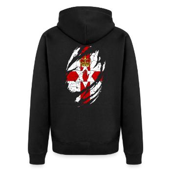 Irlande du Nord Drapeau - Veste à capuche bio Premium Unisexe - noir - Dos - Nico (187cm)