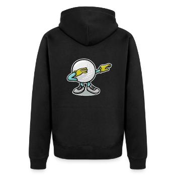 Betupfen des Golfballs - Unisex Premium Bio Zip Hoodie - Schwarz - Hinten - Nico (187cm)