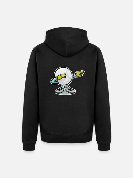 Dabbing Golf Ball - Unisex Premium Organic Zip Hoodie - black