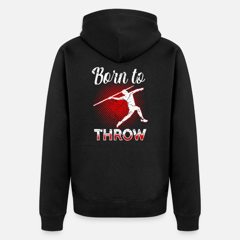 Lancer de javelot Athlétisme - Veste à capuche bio Premium Unisexe - noir