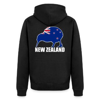 Drapeau de la Nouvelle-Zélande - Kiwi Oiseau - Veste à capuche bio Premium Unisexe - noir - Dos - Nico (187cm)