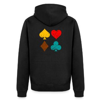 Jeu de cartes - Veste à capuche bio Premium Unisexe - noir - Dos - Nico (187cm)