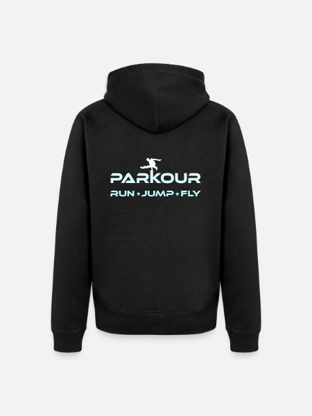 Parkour freerun - Unisex Premium Organic Zip Hoodie - black
