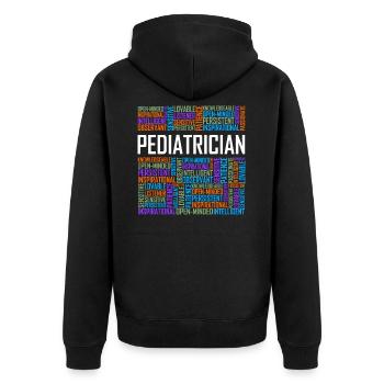 Mots de pédiatre - Veste à capuche bio Premium Unisexe - noir - Dos - Nico (187cm)