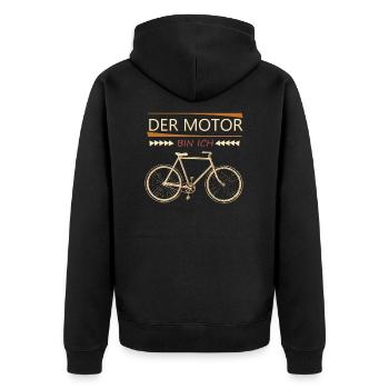 Bicycling saying - Unisex Premium Organic Zip Hoodie - black - Back - Nico (187cm)