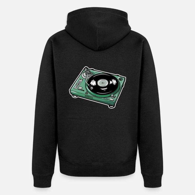 Disque vinyle - Veste à capuche bio Premium Unisexe - noir