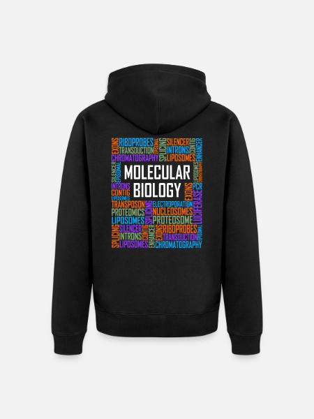 Molecular Biology Words - Unisex Premium Organic Zip Hoodie - black