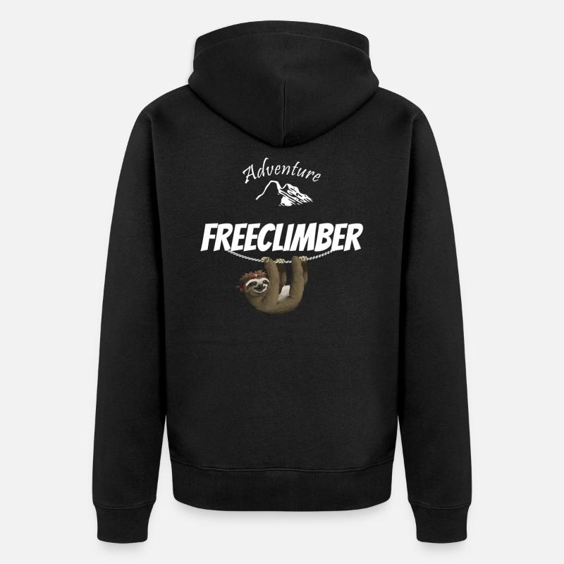 Paresseux grimpeur freeclimber - Veste à capuche bio Premium Unisexe - noir
