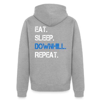 Downhill - Unisex Premium Organic Zip Hoodie - heather grey - Back - Nico (187cm)