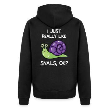J'aime vraiment les escargots, d'accord? - Veste à capuche bio Premium Unisexe - noir - Dos - Nico (187cm)