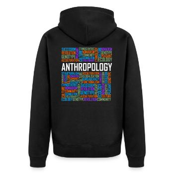 Mots d'anthropologie - Veste à capuche bio Premium Unisexe - noir - Dos - Nico (187cm)