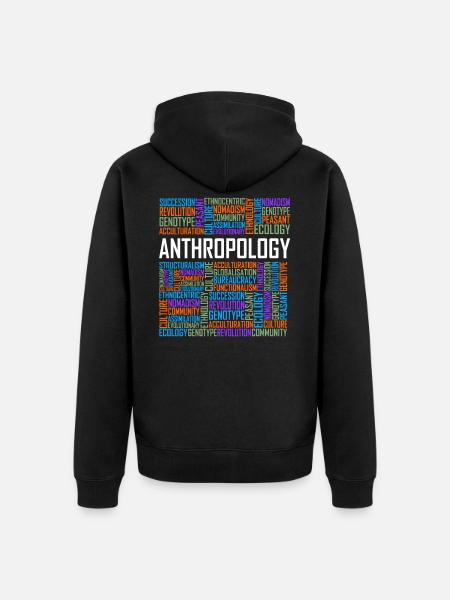 Anthropology Words - Unisex Premium Organic Zip Hoodie - black