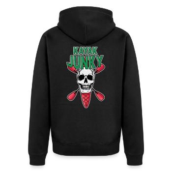Kayak Junky - Unisex Premium Organic Zip Hoodie - black - Back - Nico (187cm)