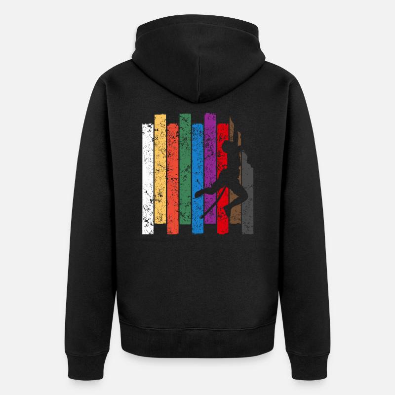 Klettern Silhouette - Unisex Premium Bio Zip Hoodie - Schwarz