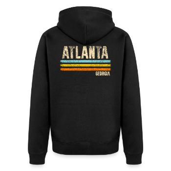 Atlanta Georgia - Unisex Premium Bio Zip Hoodie - Schwarz - Hinten - Nico (187cm)