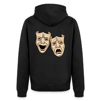 Masques de théâtre - Veste à capuche bio Premium Unisexe - noir - Dos - Nico (187cm)
