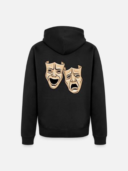 Theater Masks - Unisex Premium Organic Zip Hoodie - black