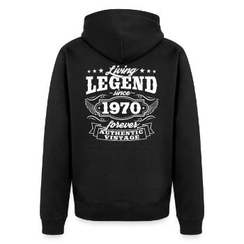 Living legend 1970 vintage 50th birthday - Unisex Premium Organic Zip Hoodie - black - Back - Nico (187cm)