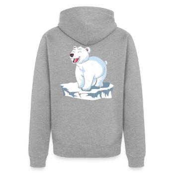 Ours polaire sur la banquise ours polaire - Veste à capuche bio Premium Unisexe - gris chiné - Dos - Nico (187cm)