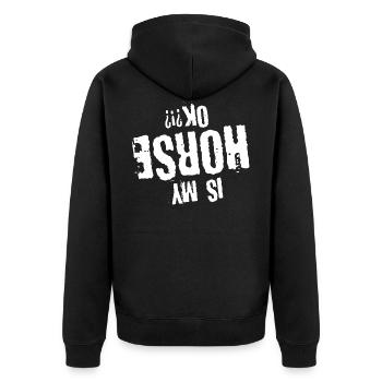 Cadeau de cavalier de dictons de cheval - Veste à capuche bio Premium Unisexe - noir - Dos - Nico (187cm)