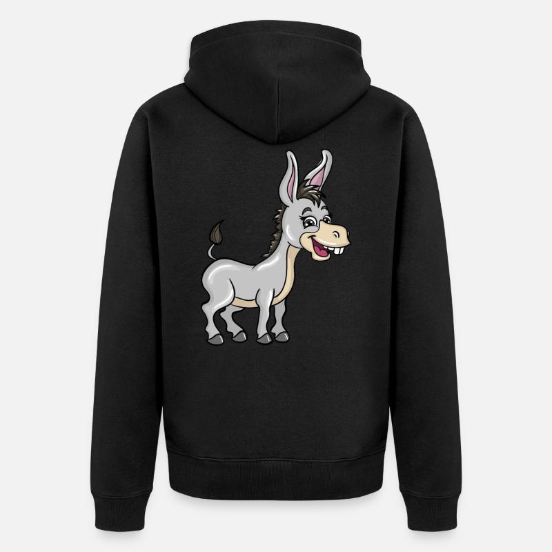 Âne - Veste à capuche bio Premium Unisexe - noir