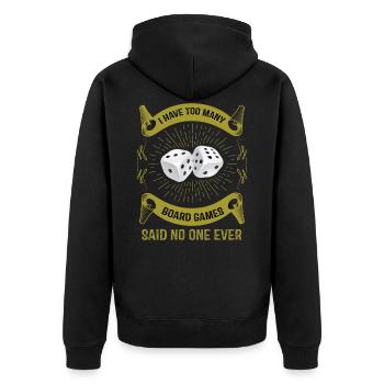 Würfel Würfel - Unisex Premium Bio Zip Hoodie - Schwarz - Hinten - Nico (187cm)