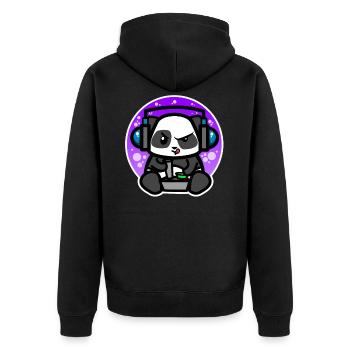 Gaming Panda - Unisex Premium Organic Zip Hoodie - black - Back - Nico (187cm)