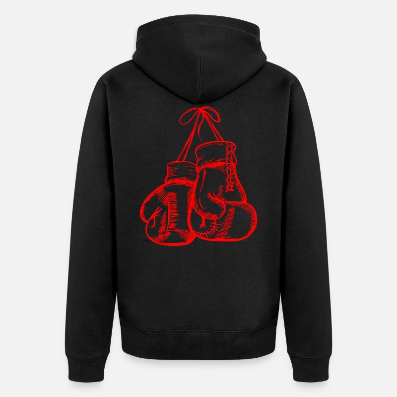 Gants de boxe rouges - Veste à capuche bio Premium Unisexe - noir