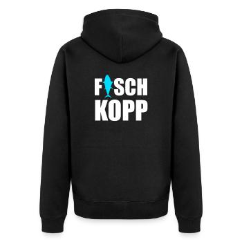 fish, fishing, fishing, fishing, fishing, fishing, fishing - Unisex Premium Organic Zip Hoodie - black - Back - Nico (187cm)