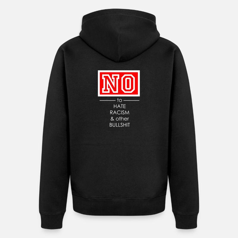 contre les nazis - Veste à capuche bio Premium Unisexe - noir
