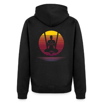 Aerial Yoga Meditation - Unisex Premium Organic Zip Hoodie - black - Back - Nico (187cm)