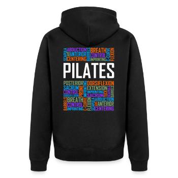 Mots Pilates - Veste à capuche bio Premium Unisexe - noir - Dos - Nico (187cm)